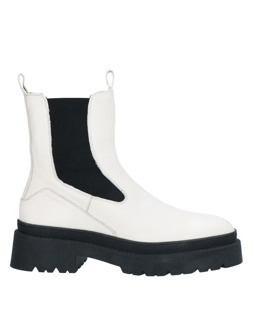 Bruno Premi White Ankle Boots Bovine Leather, Textile Fibers