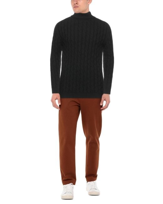 Alpha Studio Black Turtleneck for men