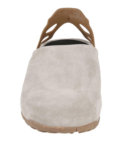 Roa White Two-Tone Suede Mule Clogs for men