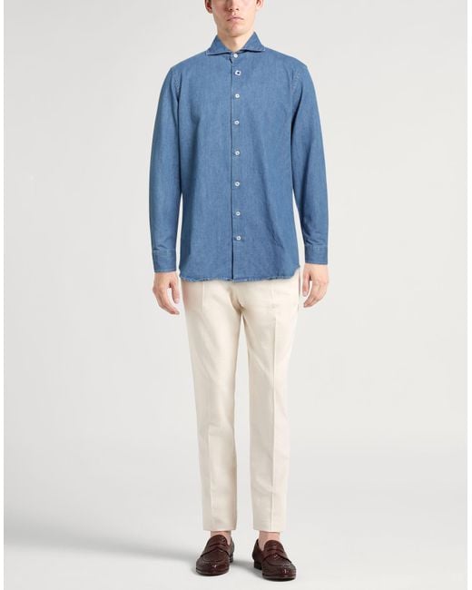 Lardini Blue Denim Shirts for men