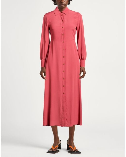Momoní Red Midi Dress Acetate, Silk