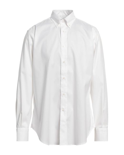 THOMAS REED White Shirt Cotton, Elastane for men