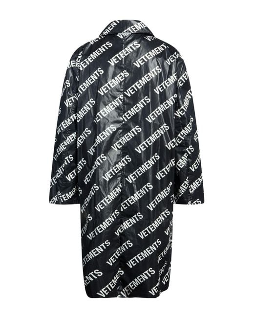 Vetements Black Overcoat & Trench Coat Polyamide for men
