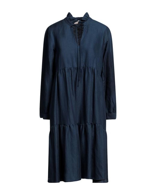 120% Lino Blue Midi Dress