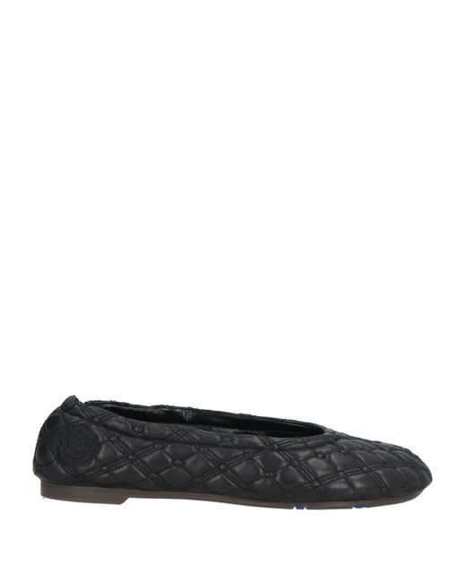 Burberry Black Gesteppte Leder -Sadler -Ballett -Flats
