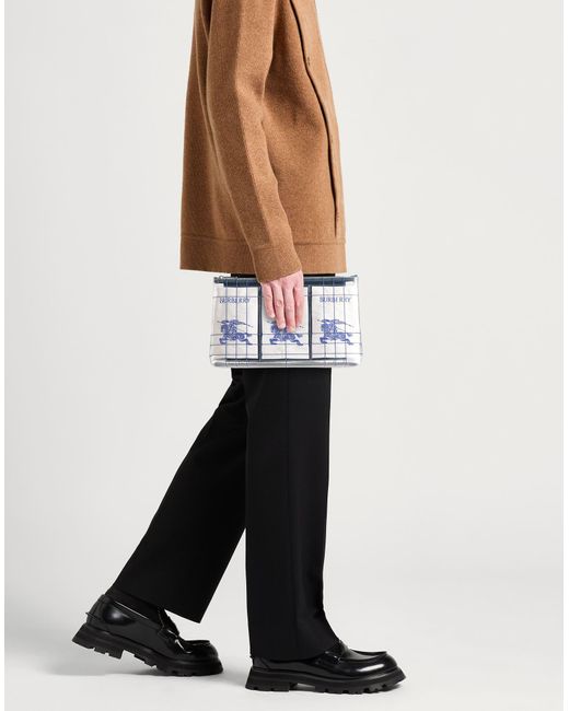 Burberry Blue Handbag Polyurethane for men