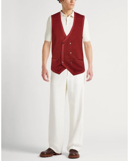 Gran Sasso Red Cardigan for men