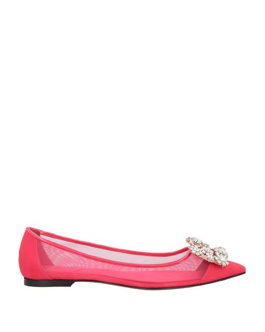 Roger Vivier Pink Fuchsia Ballet Flats Textile Fibers