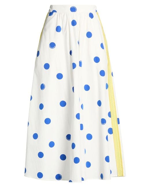 Boutique Moschino Blue Midi Skirt Cotton, Silk