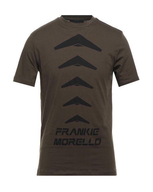 Frankie Morello Gray Military T-Shirt Cotton for men