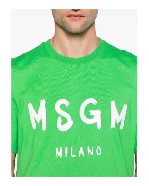 T-shirt MSGM pour homme en coloris Green