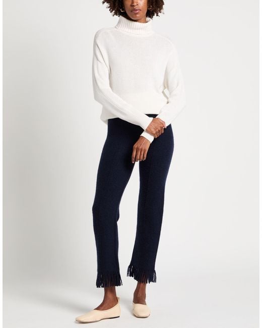 Allude White Rollkragenpullover