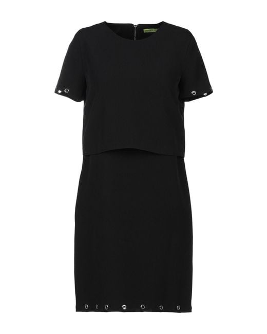Versace Jeans Black Mini Dress Polyester, Elastane