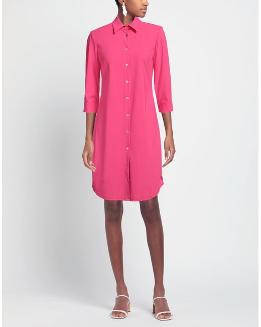 Camicettasnob Pink Fuchsia Midi Dress Polyamide, Elastane