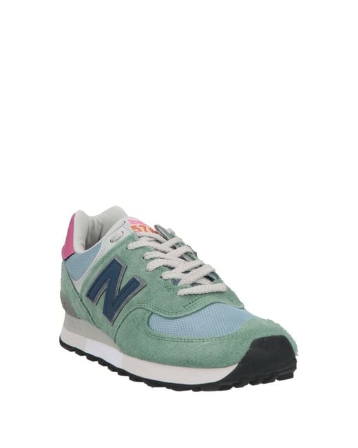 New Balance Green Sneakers Leather, Textile Fibers for men