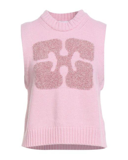 Ganni Pink Sweater Wool, Recycled Wool, Recycled Polyamide, Polyamide, Metallic Fiber