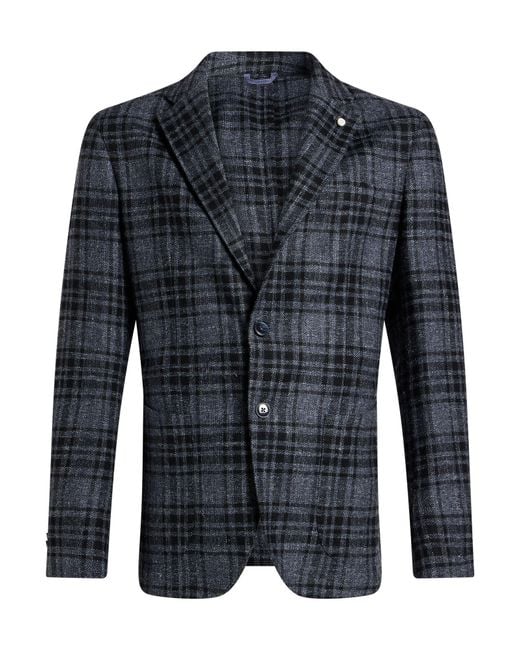Luigi Bianchi Blue Blazer Wool, Polyester, Nylon, Viscose for men