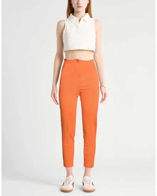 Cristinaeffe Orange Pants Viscose, Polyamide, Elastane