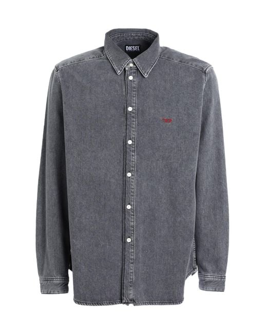 DIESEL Gray Denim Shirt for men