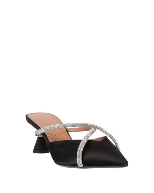 D'Accori Black Mules & Clogs Textile Fibers