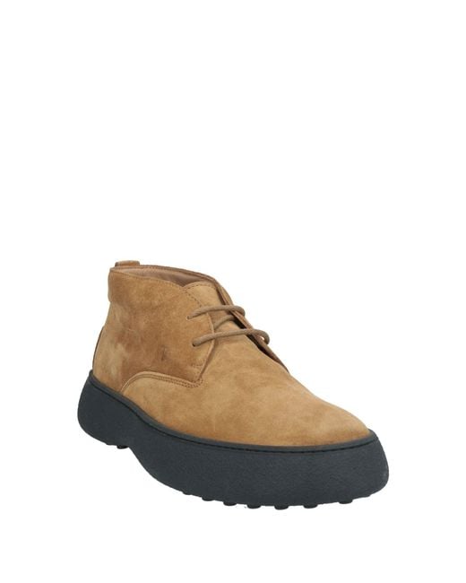 Tod's Brown Camel Ankle Boots Soft Leather for men