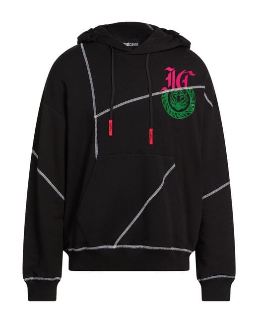 Just Cavalli Black Sweatshirt Cotton for men