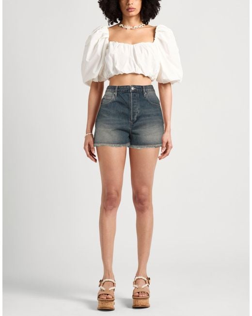 Isabel Marant Blue Denim Shorts Cotton, Hemp