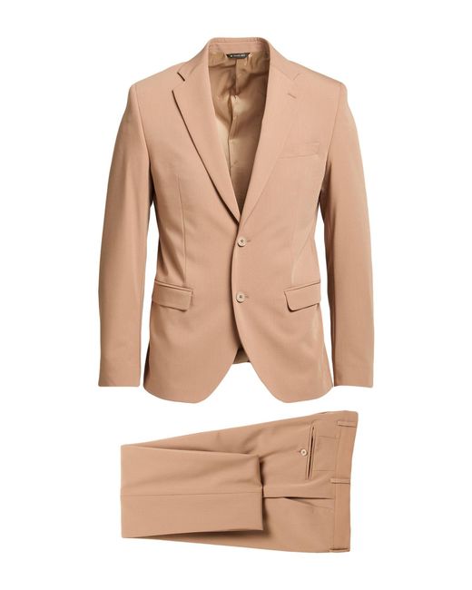 Manuel Ritz Natural Suit Polyester, Viscose, Elastane for men