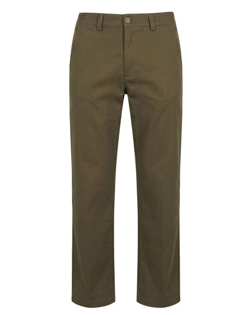 WOC WRITING ON COVER Green Military Pants Cotton, Elastane for men