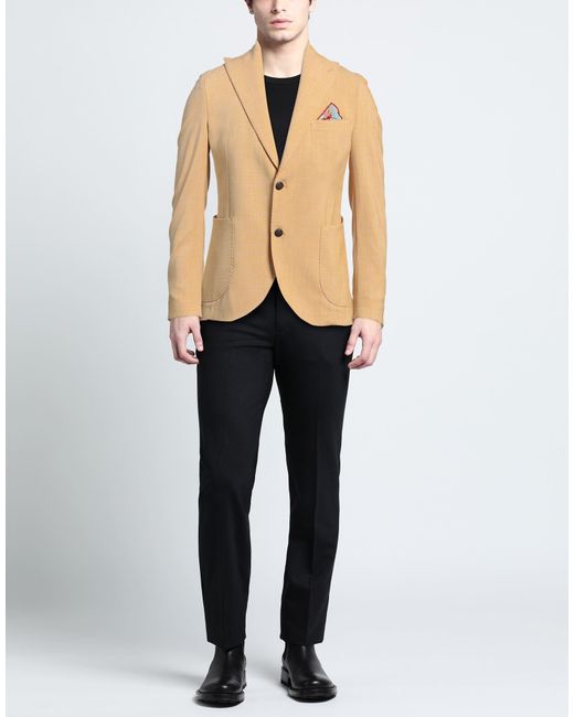Bharnaba Natural Blazer Polyester, Rayon, Elastane for men