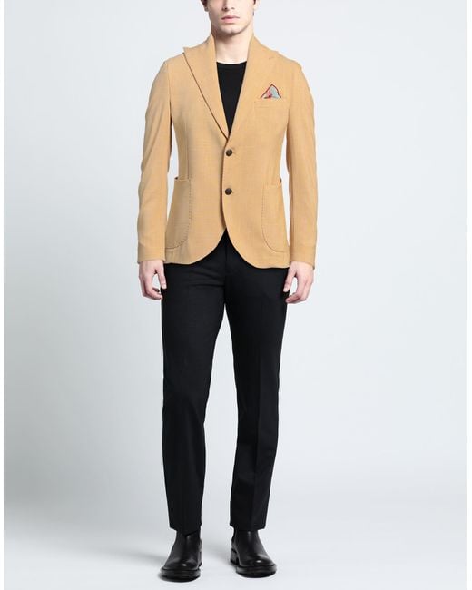 Bharnaba Natural Blazer Polyester, Rayon, Elastane for men