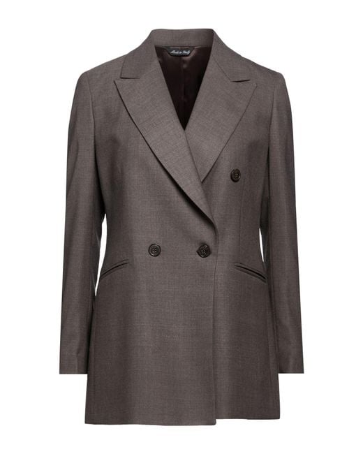 Brian Dales Brown Light Blazer Polyester, Wool, Elastane