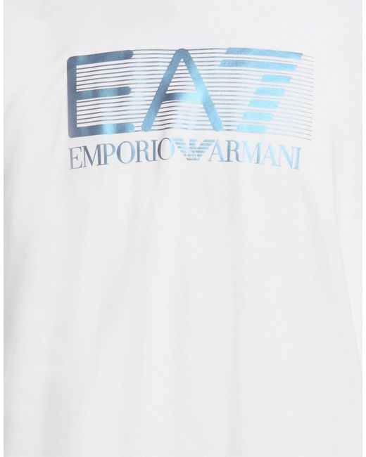 EA7 White T-Shirt Cotton, Elastane for men