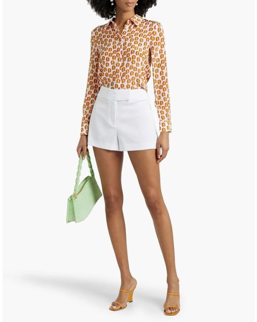 Alice + Olivia White Shorts & Bermuda Shorts Polyester, Elastane