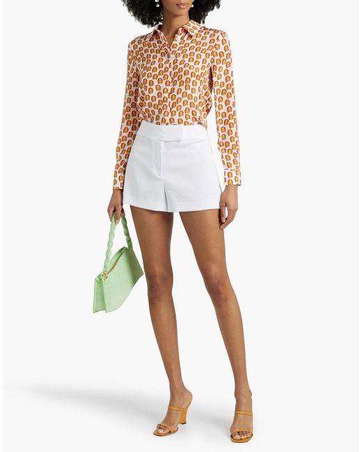 Alice + Olivia White Shorts & Bermuda Shorts Polyester, Elastane