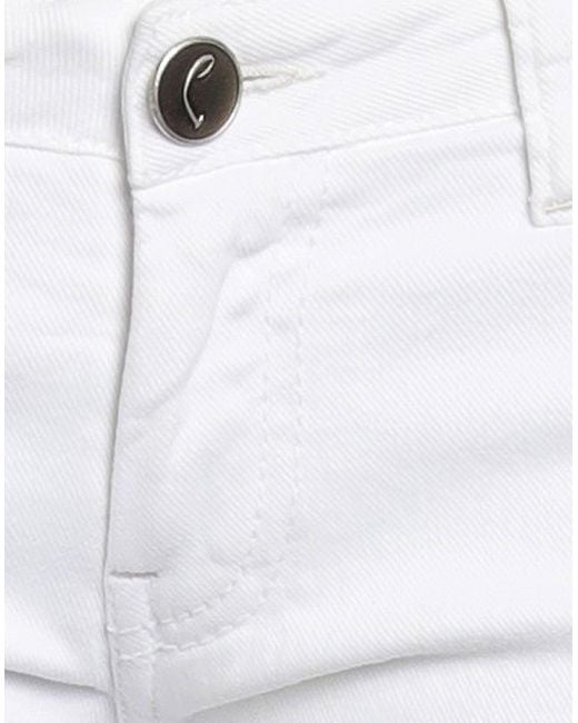 Jacob Cohen White Pants Cotton, Elastane