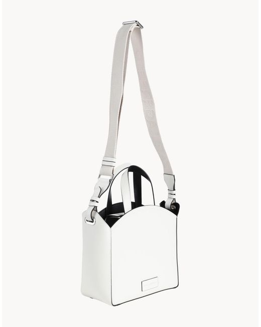 Karl Lagerfeld White K/Circle Sm Tote Perforated -- Off Handbag Cow Leather