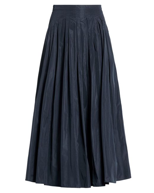 Max Mara Blue Midnight Midi Skirt Polyester
