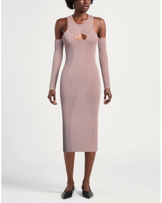 Pinko Pink Midi Dress Viscose, Polyamide, Elastane