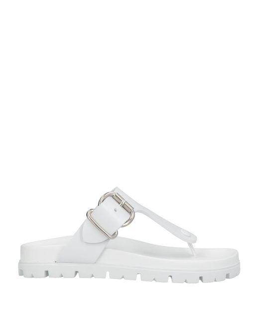 Prada Toe Post Sandals in White | Lyst