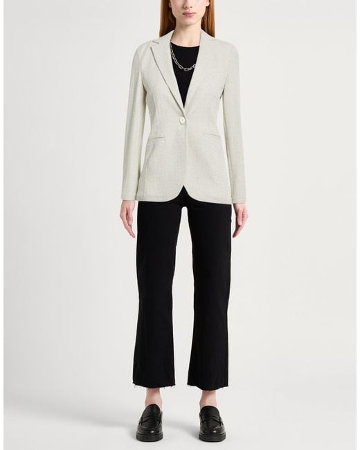 Circolo 1901 White Light Blazer Cotton, Linen, Polyamide
