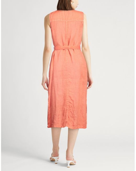 120% Lino Pink Midi-Kleid
