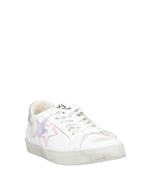 2 Star White Sneakers Leather