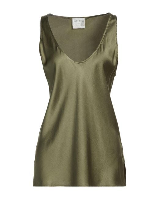 Forte_forte Green Military Top Silk, Elastane