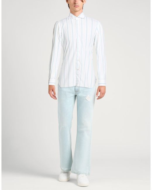 Isaia White Shirt Cotton for men
