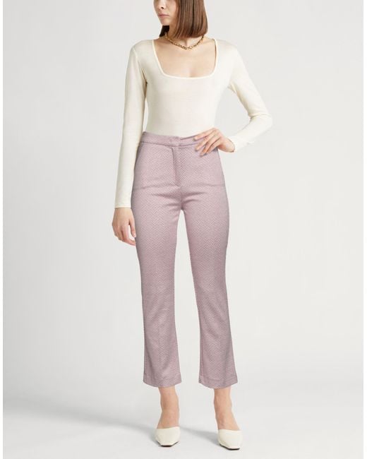 Liu Jo Pink Light Pants Viscose, Polyamide, Metallic Polyester, Elastane