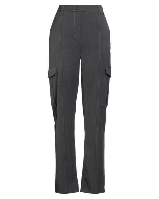 Rebel Queen Gray Pants Polyester, Viscose, Elastane