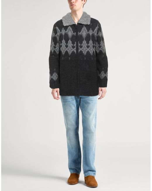 Ermanno Scervino Black Charcoal Cardigan Alpaca Wool, Polyamide, Wool for men
