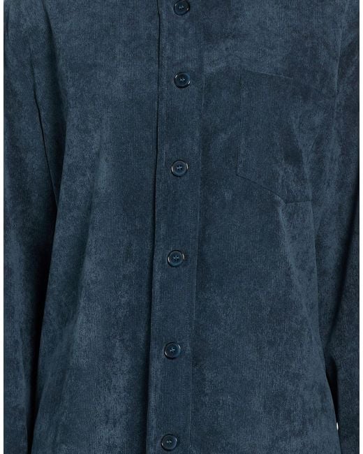 Soallure Blue Shirt Polyester, Elastane