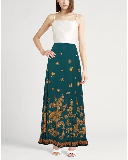 Etro Green Maxi Skirt Silk